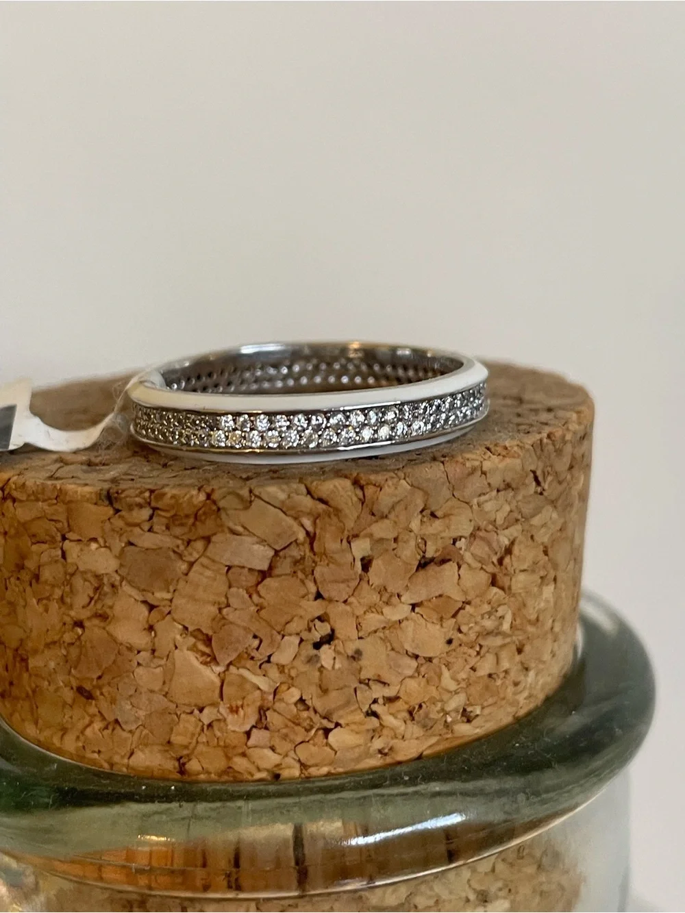 Sterling Silver Rhodium Engagement Ring